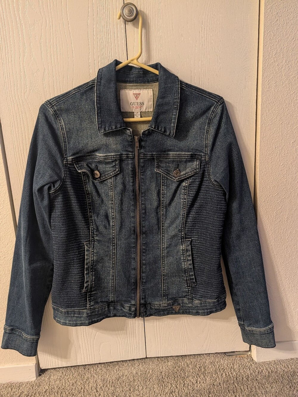 GUESS Blue Denim Zip-Front Women's Jacket